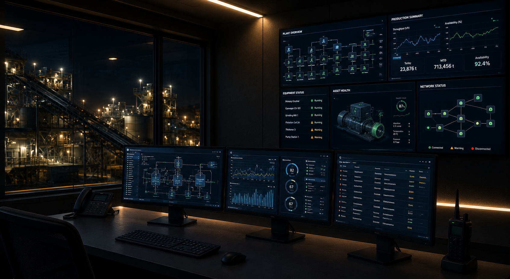 Operational control centre with real-time analytics dashboards